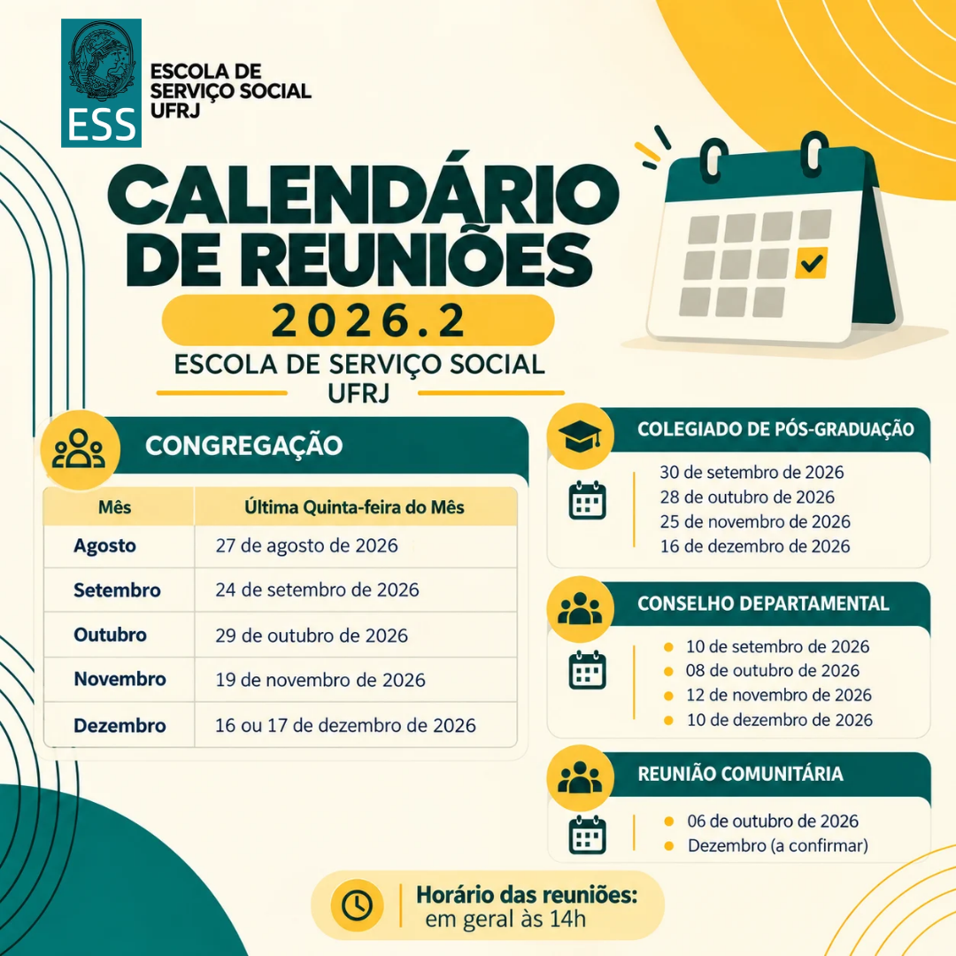 Calendário de reuniões ESS 2026.2